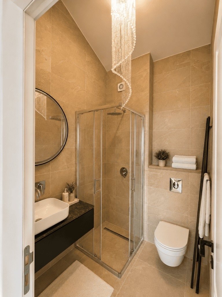 Townhouse A1 master bathroom with glass shower